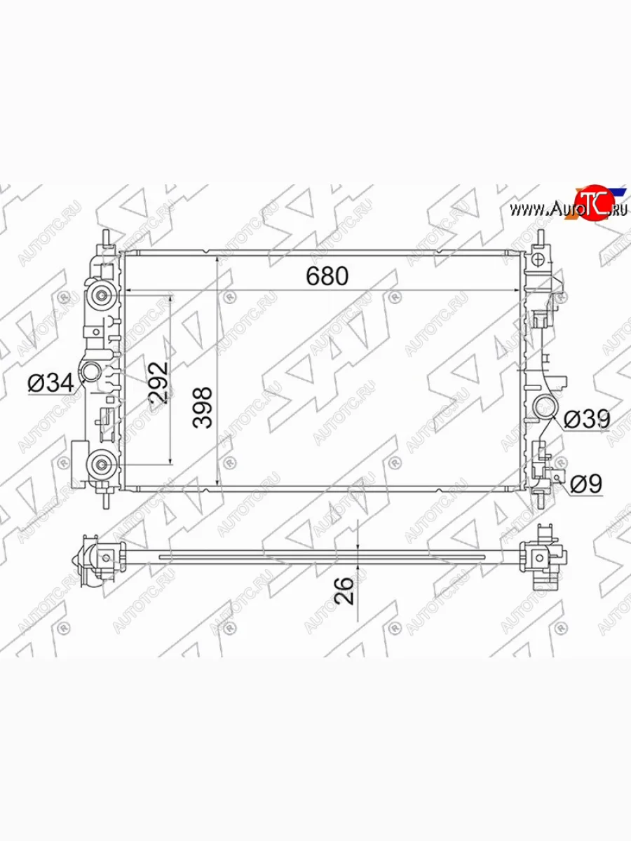 Радиатор SAT Opel Astra H хэтчбек 5дв рестайлинг (2007-2015)  в Перми Пермском крае