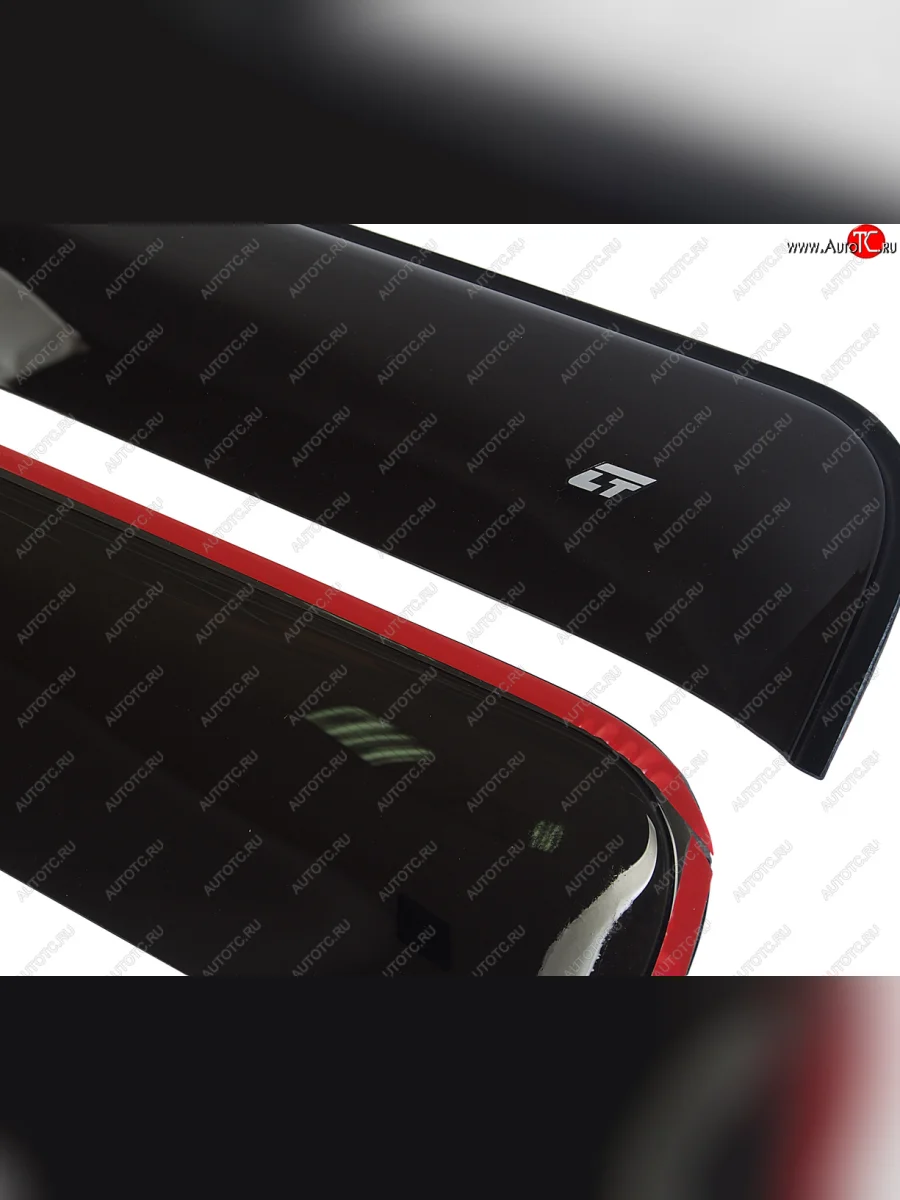 Комплект дефлекторов окон (прямой) COBRA TUNING DAF XF 95 (2002-2006) (черный глянец)  в Самаре Самарской области