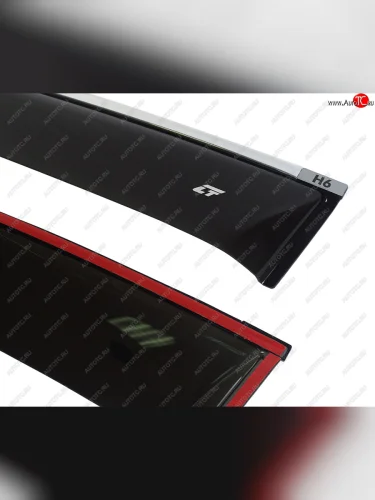 Комплект дефлекторов окон COBRA TUNING (хромированный молдинг) Haval H6 (2013-2020)