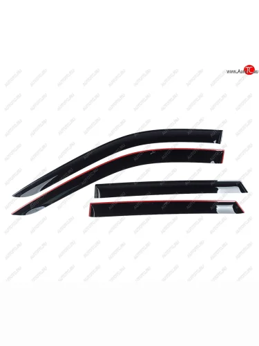 Комплект дефлекторов окон COMFORT (черный) EXEED RX (2022-2025)