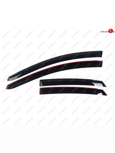 Комплект дефлекторов окон COMFORT (черный) Ford Focus 3 седан дорестайлинг (2011-2015)