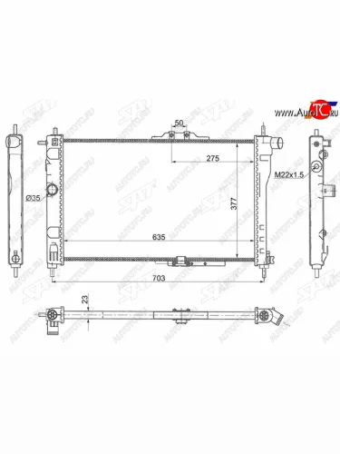 Радиатор охлаждающей жидкости SAT Daewoo Nexia рестайлинг (2008-2015)