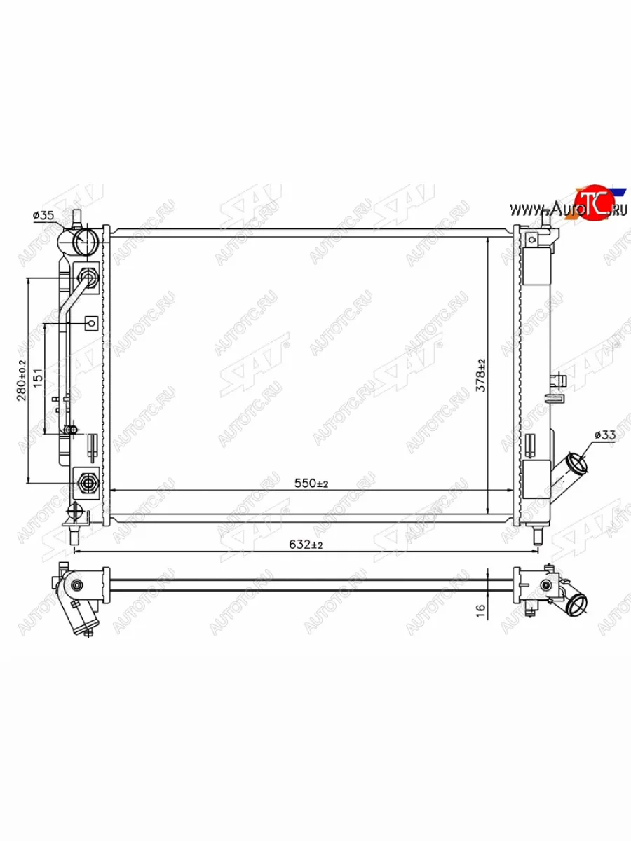 Радиатор охлаждающей жидкости SAT KIA Seltos SP2 дорестайлинг (2019-2022)  в Перми Пермском крае
