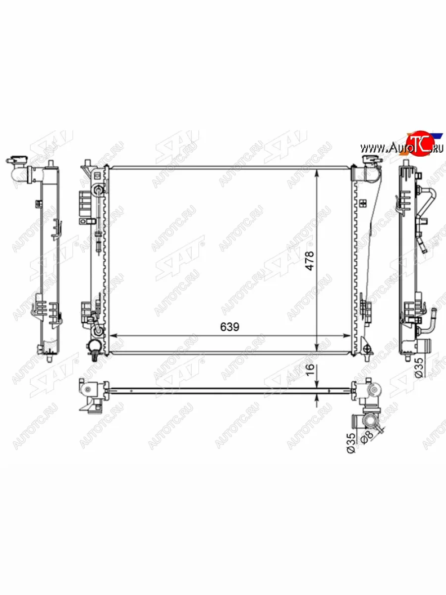 Радиатор охлаждающей жидкости SAT Hyundai I40 1 VF дорестайлинг седан (2011-2015)  в Воронеже Воронежской области