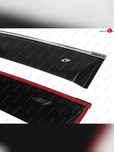 Комплект дефлекторов окон COBRA TUNING (хромированный молдинг) Hyundai Santa Fe TM дорестайлинг (2018-2021)