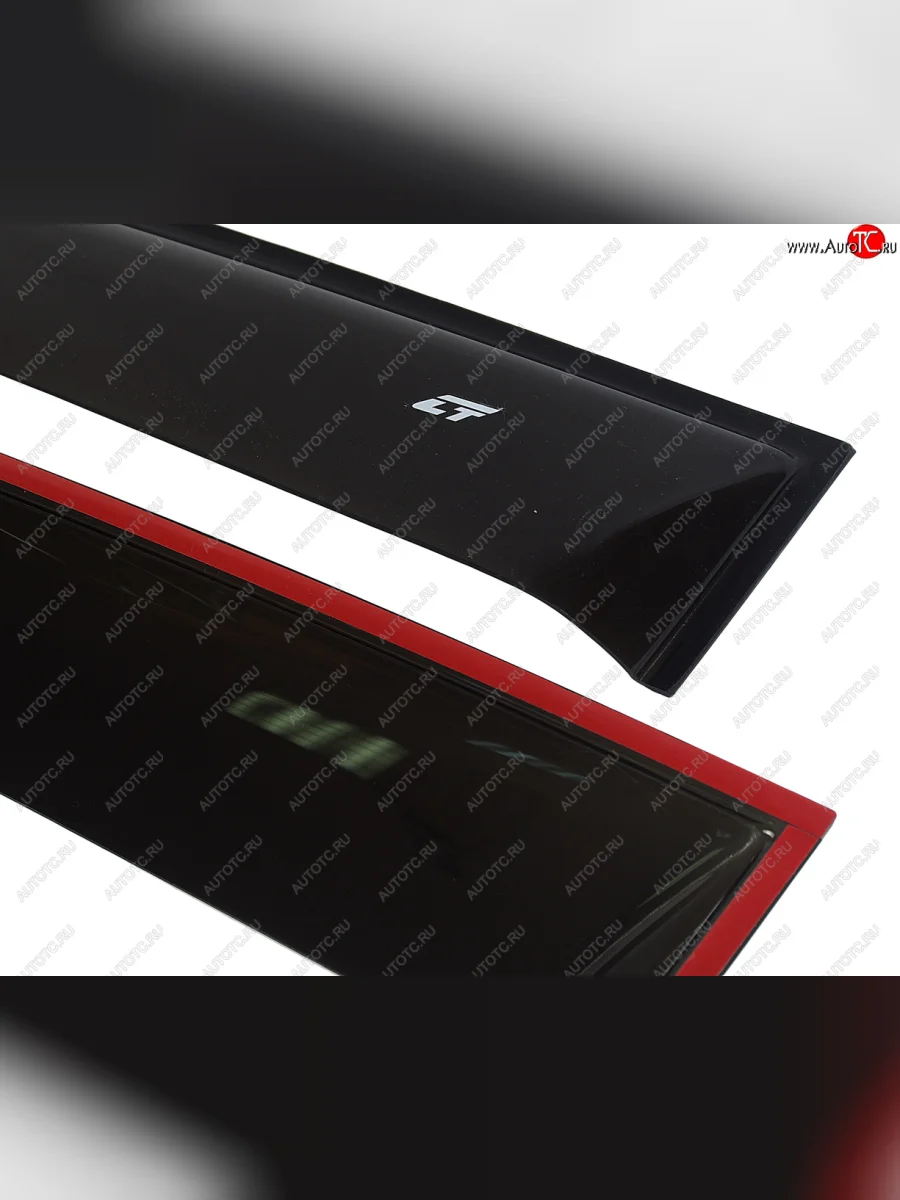 Комплект дефлекторов окон COBRA TUNING Hyundai Solaris HCR седан дорестайлинг (2017-2020) (черный глянец)  с доставкой в г. Самара