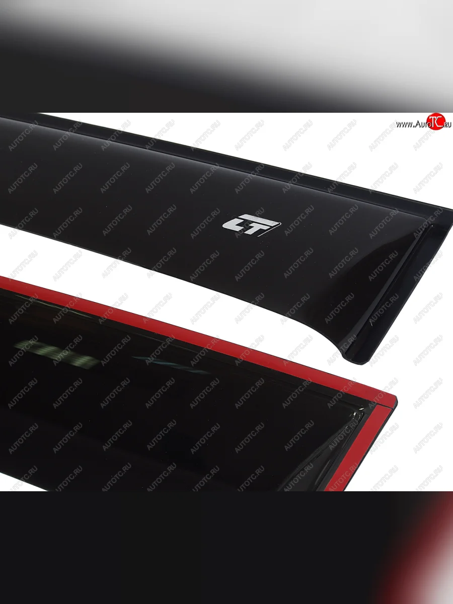 Комплект дефлекторов окон (широкий) COBRA TUNING KIA Cerato 4 BD дорестайлинг седан (2018-2021) (черный глянец)  в Самаре Самарской области