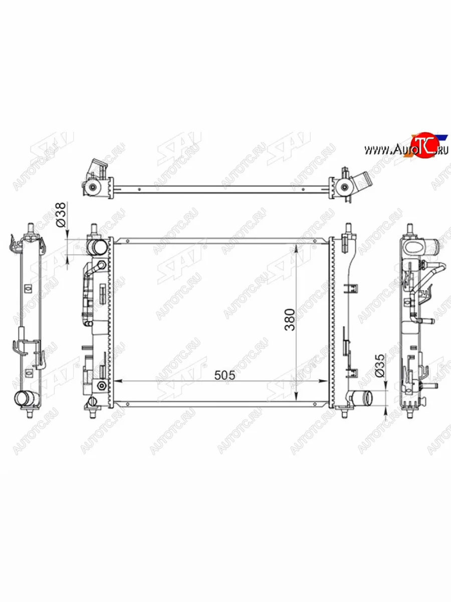 Радиатор охлаждающей жидкости SAT Hyundai Accent 2 LC седан дорестайлинг (ТагАЗ) (1999-2012)  с доставкой в г. Керчь