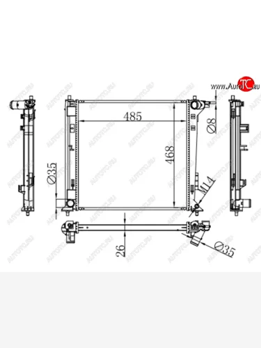 Радиатор охлаждающей жидкости SAT  Hyundai Tucson TL дорестайлинг (2015-2018)