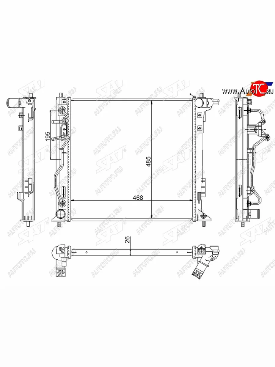 Радиатор охлаждающей жидкости SAT  Hyundai Tucson TL дорестайлинг (2015-2018)  в Перми Пермском крае