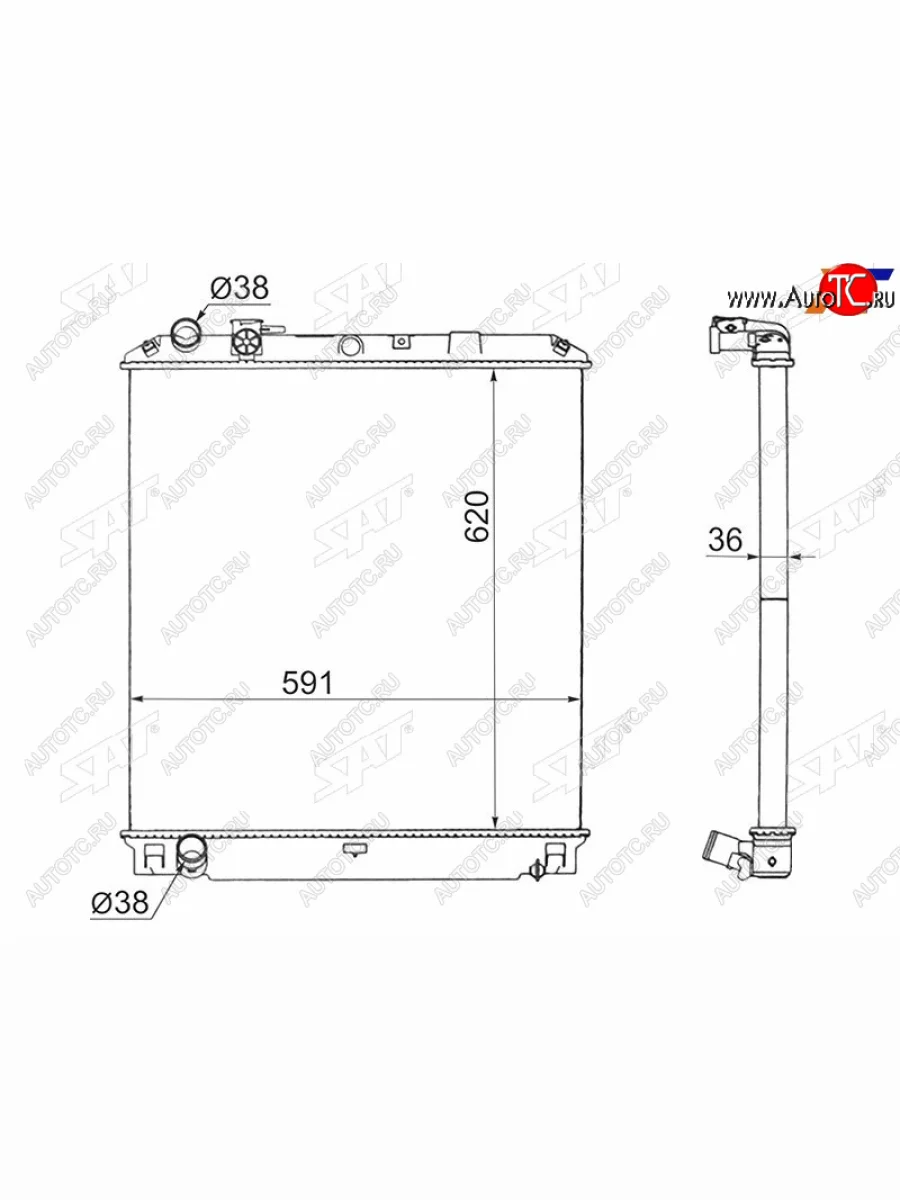 Радиатор охлаждающей жидкости SAT  Isuzu Elf (NPR75)  дорестайлинг (2006-2014)  с доставкой в г. Керчь