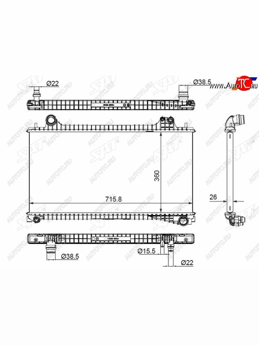 Радиатор охлаждающей жидкости SAT  Jaguar F-Pace X761 дорестайлинг (2015-2020)  с доставкой в г. Керчь