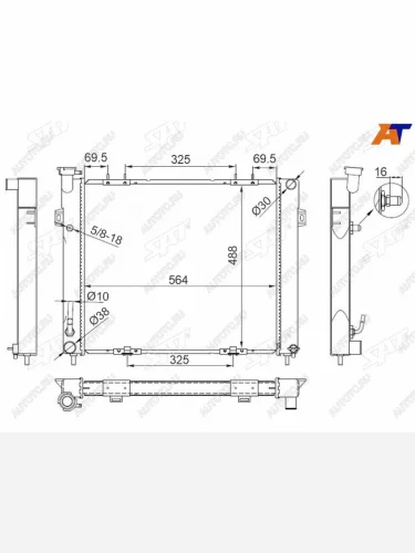 Радиатор охлаждающей жидкости SAT  Jeep Compass MP дорестайлинг (2016-2022)