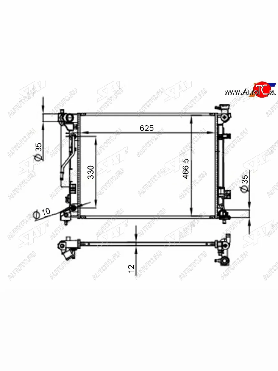 Радиатор охлаждающей жидкости SAT  KIA Optima 4 JF дорестайлинг универсал (2015-2018)  с доставкой в г. Керчь