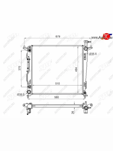 Радиатор охлаждающей жидкости SAT  KIA Sorento UM/Prime дорестайлинг (2014-2018)
