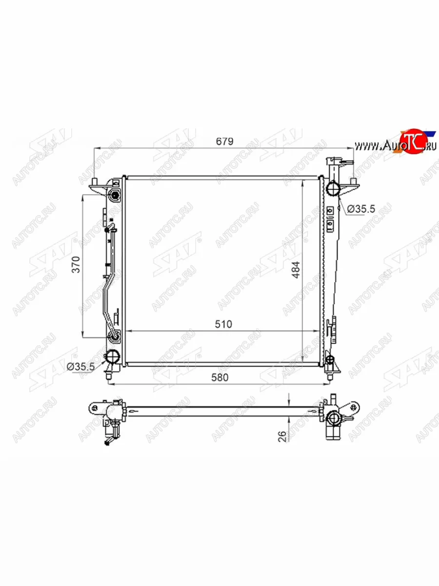 Радиатор охлаждающей жидкости SAT  KIA Sorento UM/Prime рестайлинг (2018-2020)  с доставкой в г. Пермь
