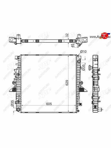 Радиатор охлаждающей жидкости SAT  Land Rover Discovery 3 L319 (2004-2009)