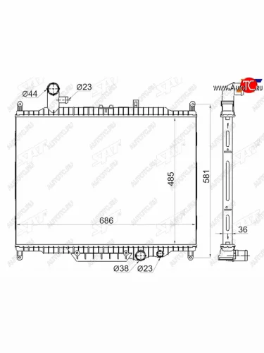 Радиатор охлаждающей жидкости SAT  Land Rover Discovery 4 L319 (2009-2016)