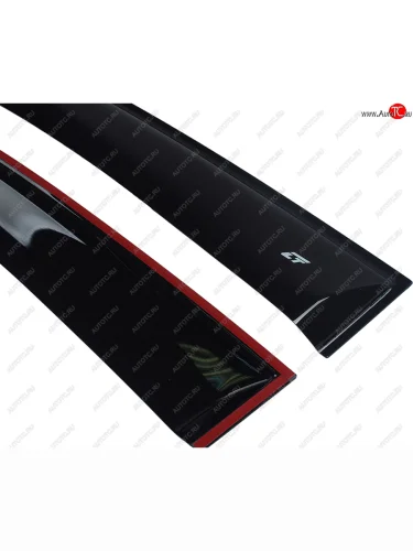 Комплект дефлекторов окон COBRA TUNING (черный глянец) Nissan Tiida Latio C11 седан (2004-2012)