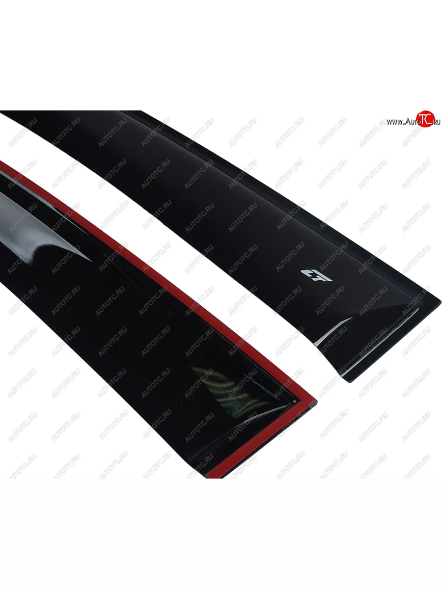 Комплект дефлекторов окон COBRA TUNING Nissan Tiida Latio C11 седан (2004-2012) (черный глянец)  в Самаре Самарской области