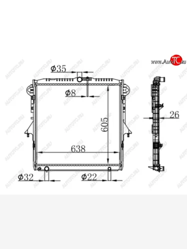 Радиатор охлаждающей жидкости SAT  Mazda BT-50 (2011-2015)