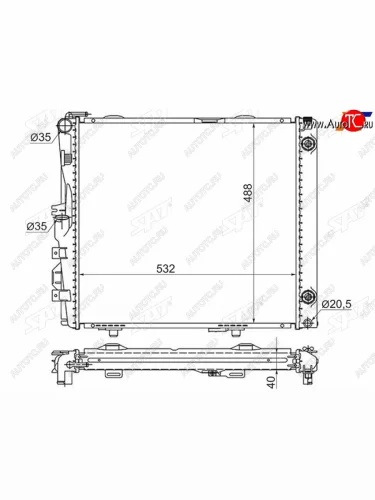 Радиатор охлаждающей жидкости SAT  Mercedes-Benz E-Class  W124 (1984-1993) седан дорестайлинг
