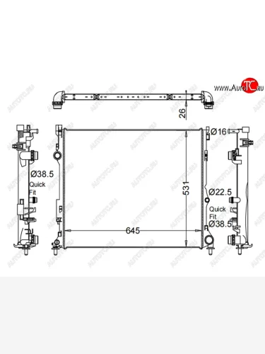 Радиатор охлаждающей жидкости SAT  Mercedes-Benz G class W463 (2018-2025)
