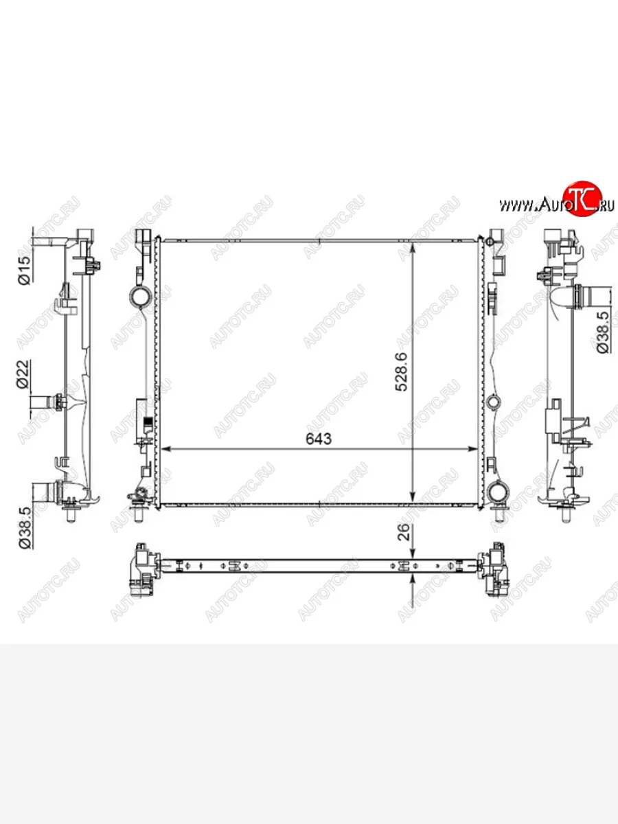 Радиатор охлаждающей жидкости SAT  Mercedes-Benz GLC class X253 (2015-2023)  с доставкой в г. Керчь