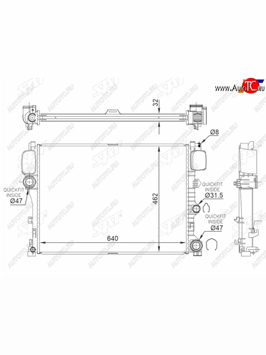 Радиатор охлаждающей жидкости SAT  Mercedes-Benz CL class C216 рестайлинг (2010-2014)  в Керчи Республика Крым