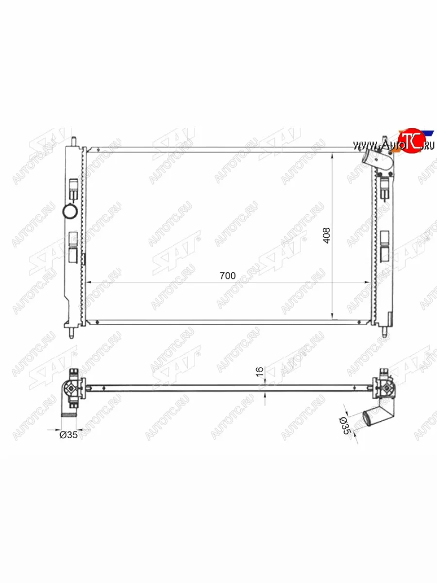 Радиатор охлаждающей жидкости SAT  Peugeot 4008 (2012-2017)  в Самаре Самарской области