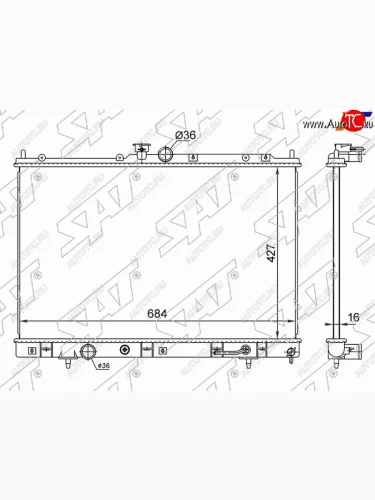 Радиатор охлаждающей жидкости SAT Mitsubishi Outlander CU (2003-2009)