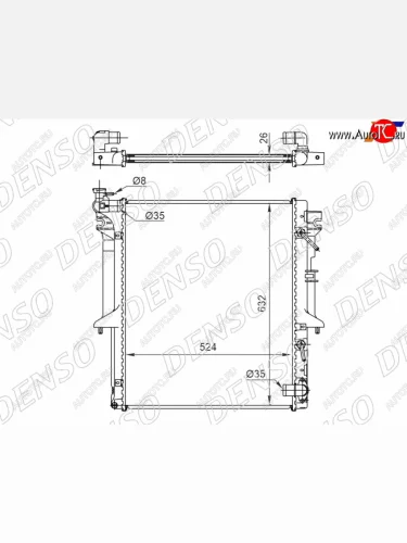 Радиатор охлаждающей жидкости DENSO SAT Mitsubishi L200  3 K74T (2005-2006) рестайлинг
