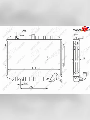Радиатор охлаждающей жидкости SAT Mitsubishi Pajero 2 V30/V40 5 дв. дорестайлинг (1991-1997)