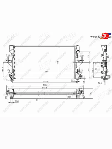Радиатор охлаждающей жидкости SAT Fiat Ducato 290 (2014-2025)