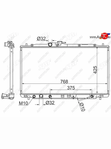 Радиатор охлаждающей жидкости SAT Acura RDX TB1, TB2 дорестайлинг (2006-2009)