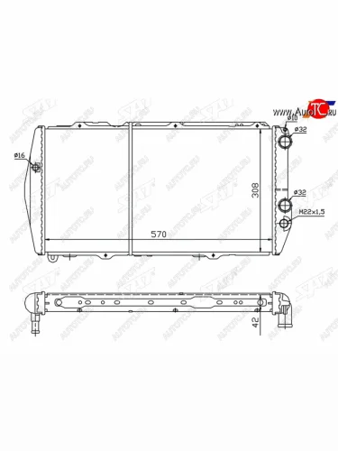 Радиатор охлаждающей жидкости SAT Audi 200 С3,44 седан рестайлинг (1988-1991)