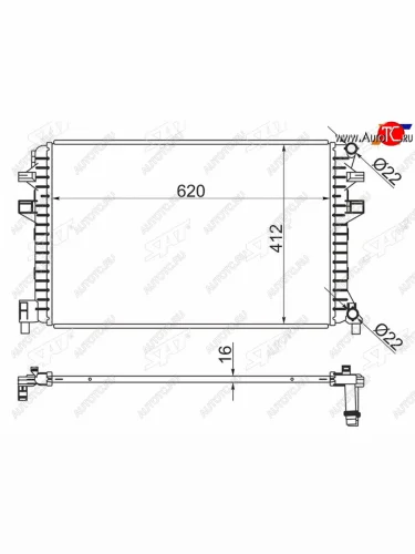 Радиатор охлаждающей жидкости SAT Skoda Octavia A7 рестайлинг универсал (2016-2020)