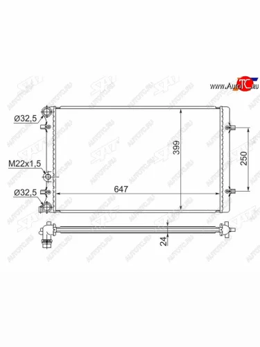 Радиатор охлаждающей жидкости SAT Audi A3 8LA хэтчбэк 5 дв. дорестайлинг (1996-2000)
