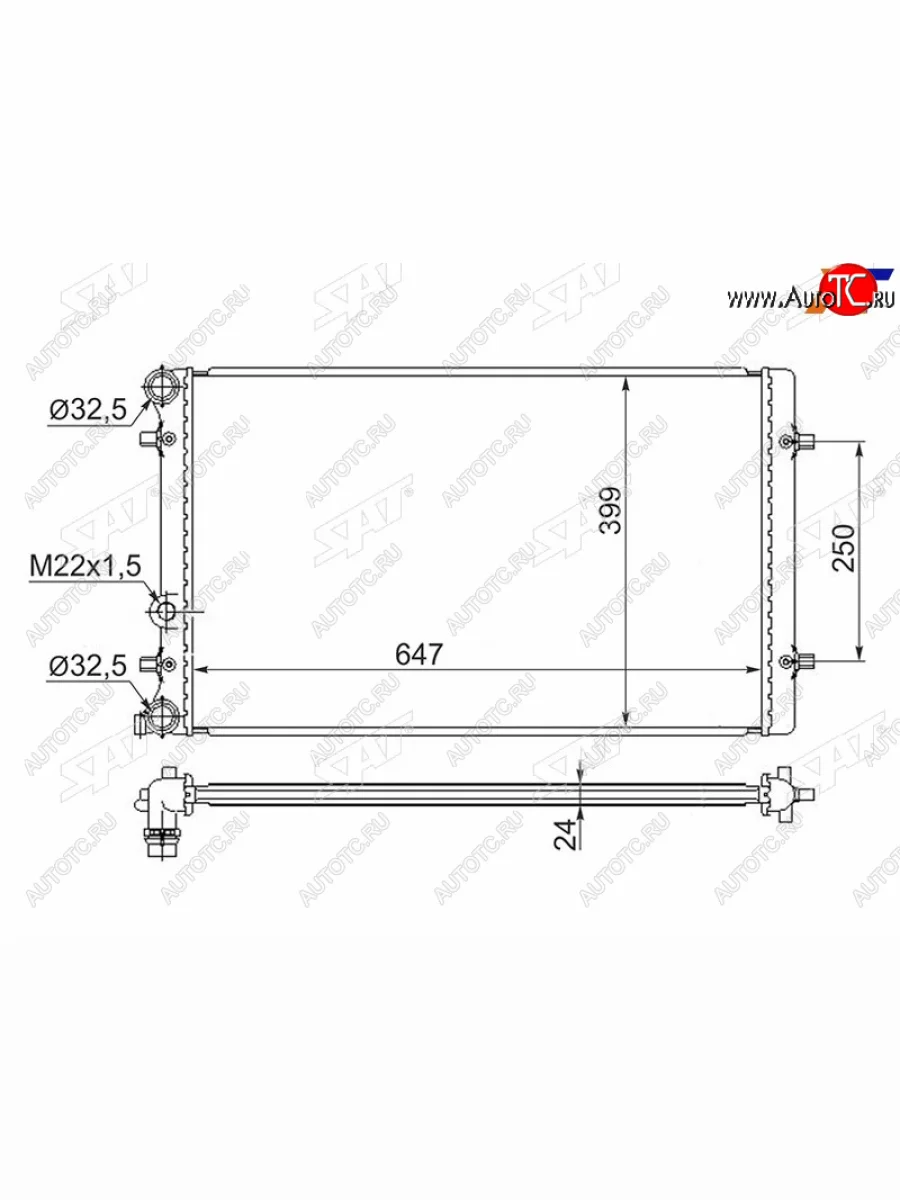 Радиатор охлаждающей жидкости SAT Audi A3 8LA хэтчбэк 5 дв. рестайлинг (2000-2003)  с доставкой в г. Пермь