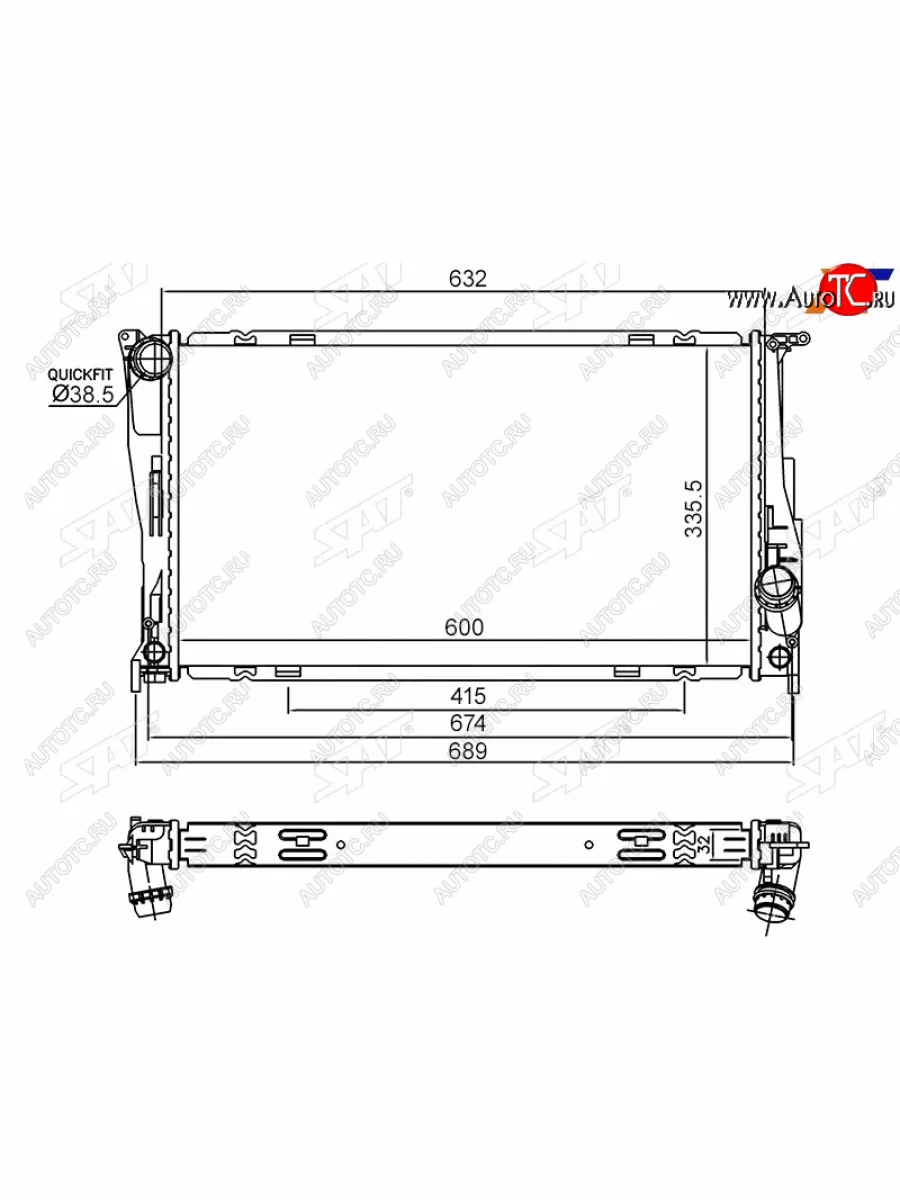 Радиатор охлаждающей жидкости SAT BMW 3 серия F31 универсал дорестайлинг (2012-2015)  с доставкой в г. Керчь