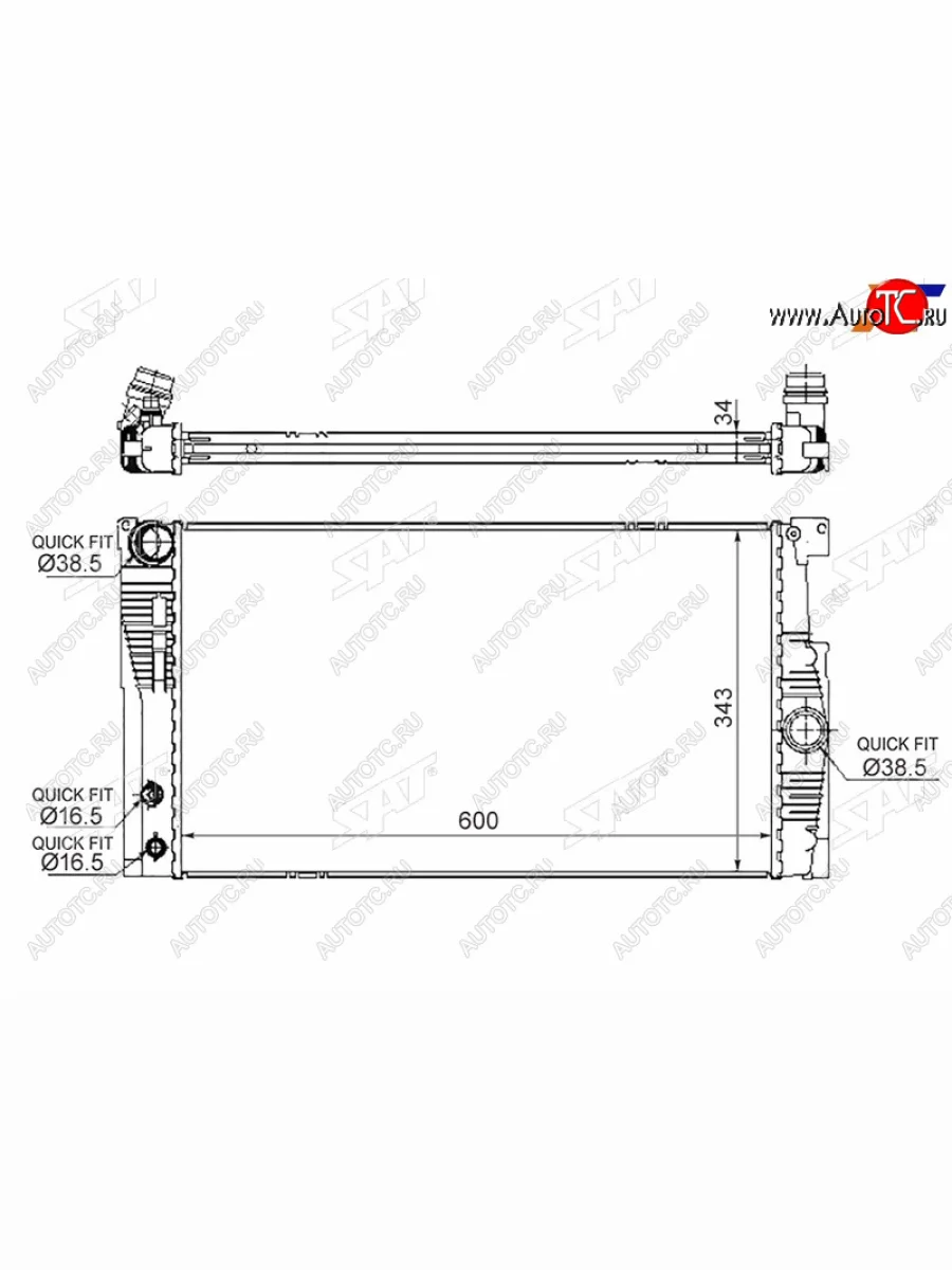 Радиатор охлаждающей жидкости SAT BMW 5 серия F07 Gran Turismo лифтбэк дорестайлинг (2009-2013)  в Перми Пермском крае