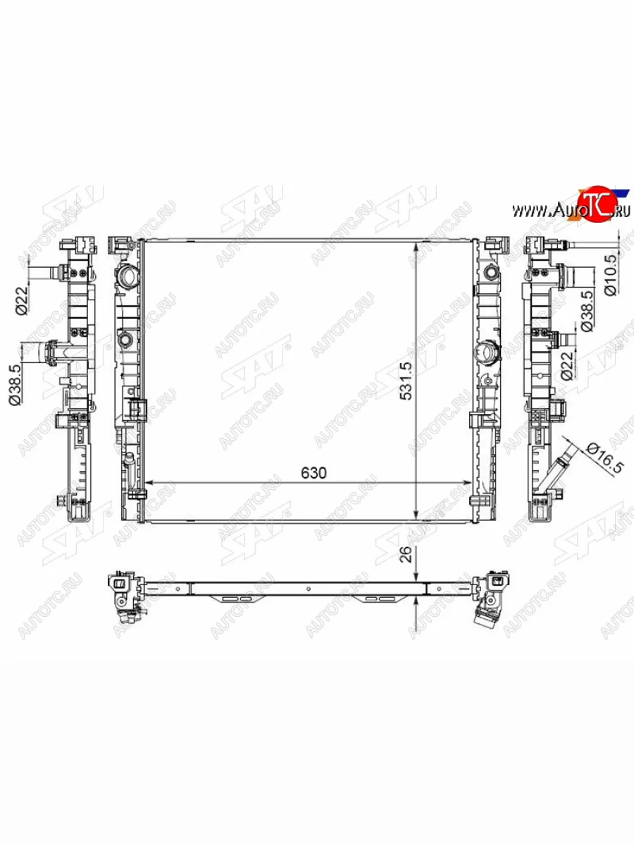 Радиатор охлаждающей жидкости SAT BMW 6 серия F13 рестайлинг, купе (2015-2018)  в Керчи Республика Крым