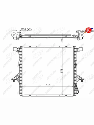 Радиатор охлаждающей жидкости SAT Volkswagen Amarok дорестайлинг (2009-2016)