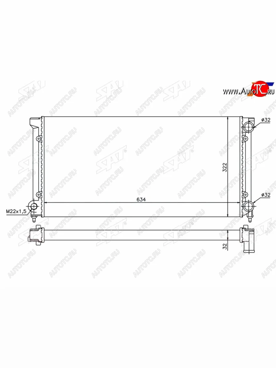 Радиатор охлаждающей жидкости SAT  Volkswagen Passat B4 универсал (1993-1996)  в Перми Пермском крае