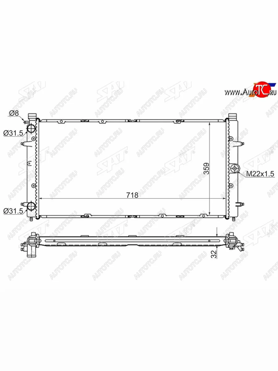 Радиатор охлаждающей жидкости SAT  Volkswagen Caravelle T4 рестайлинг (1995-2003)  в Керчи Республика Крым