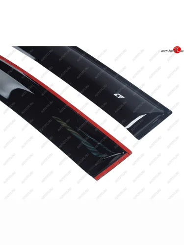 Комплект дефлекторов окон COBRA TUNING (черный глянец) Renault Logan 2 дорестайлинг (2014-2018)