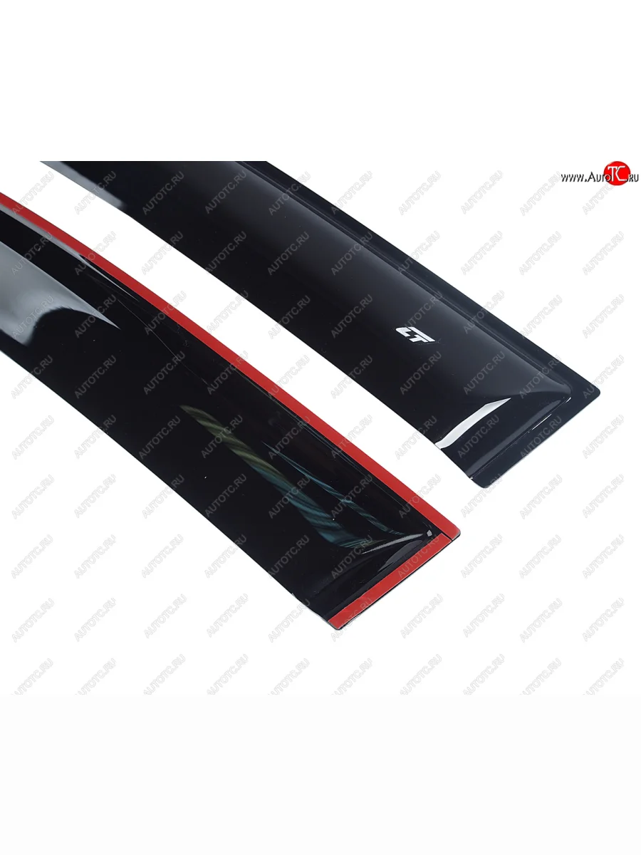 Комплект дефлекторов окон COBRA TUNING Renault Logan 2 дорестайлинг (2014-2018) (черный глянец)  в Керчи Республика Крым