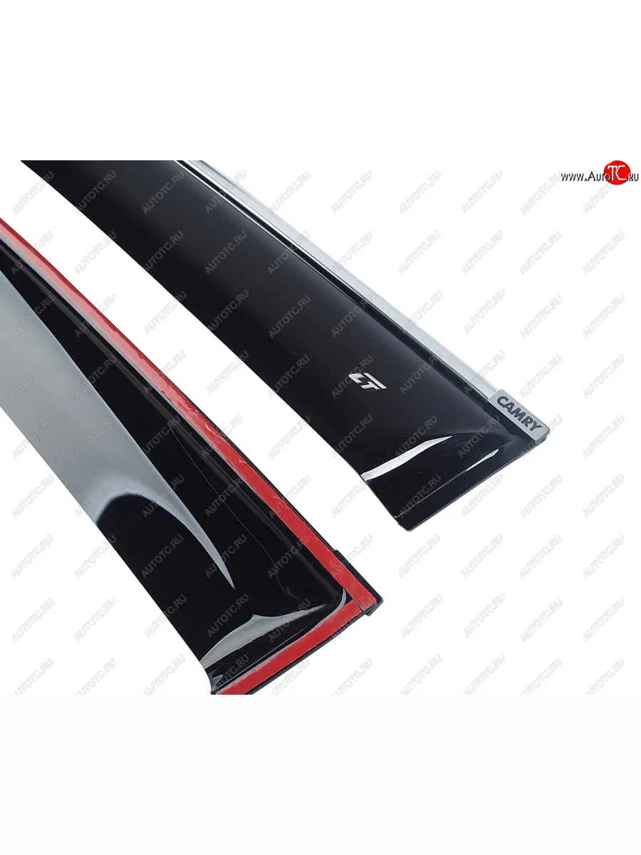 Комплект дефлекторов окон COBRA TUNING Toyota Camry XV50 дорестайлинг (2011-2014) (хромированный молдинг)  в Керчи Республика Крым