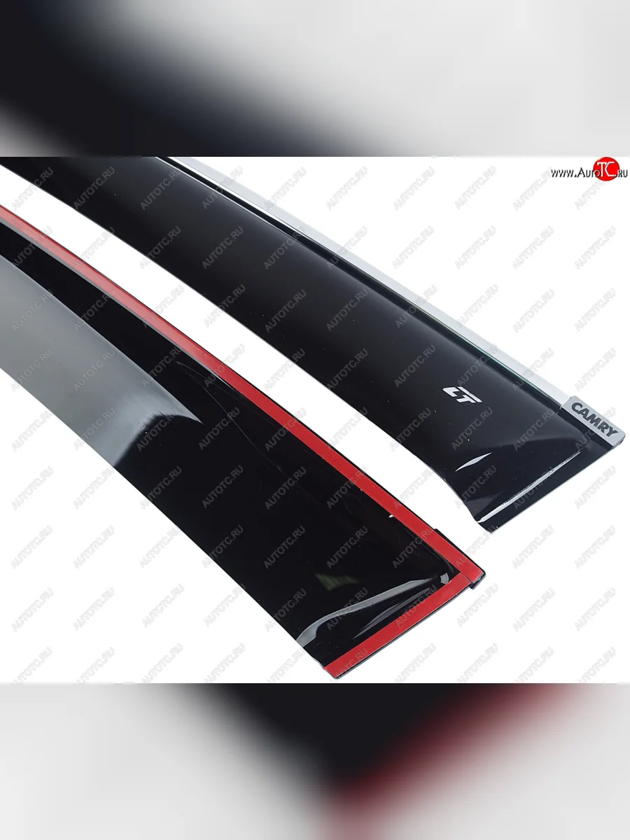 Комплект дефлекторов окон COBRA TUNING Toyota Camry XV70 дорестайлинг (2017-2021) ( хромированный молдинг)  в Перми Пермском крае