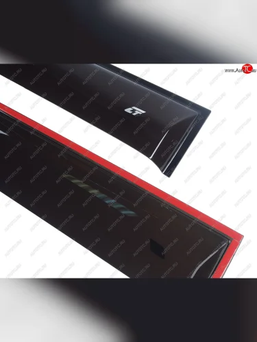 Комплект дефлекторов окон (короткий) COBRA TUNING (черный глянцевый) Scania 4-series (1997-2007)